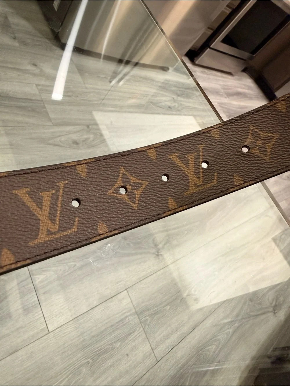 Louis Vuitton Black Leather LV Initiales Men's Belt with Silver Buckle